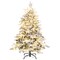 Feet Flocked Christmas Tree With Warm White Led Lights-4.5 Ft
